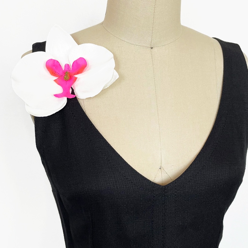 Elegant Oversized White and Pink Orchid Flower Brooch Pin & Hair Clip, New